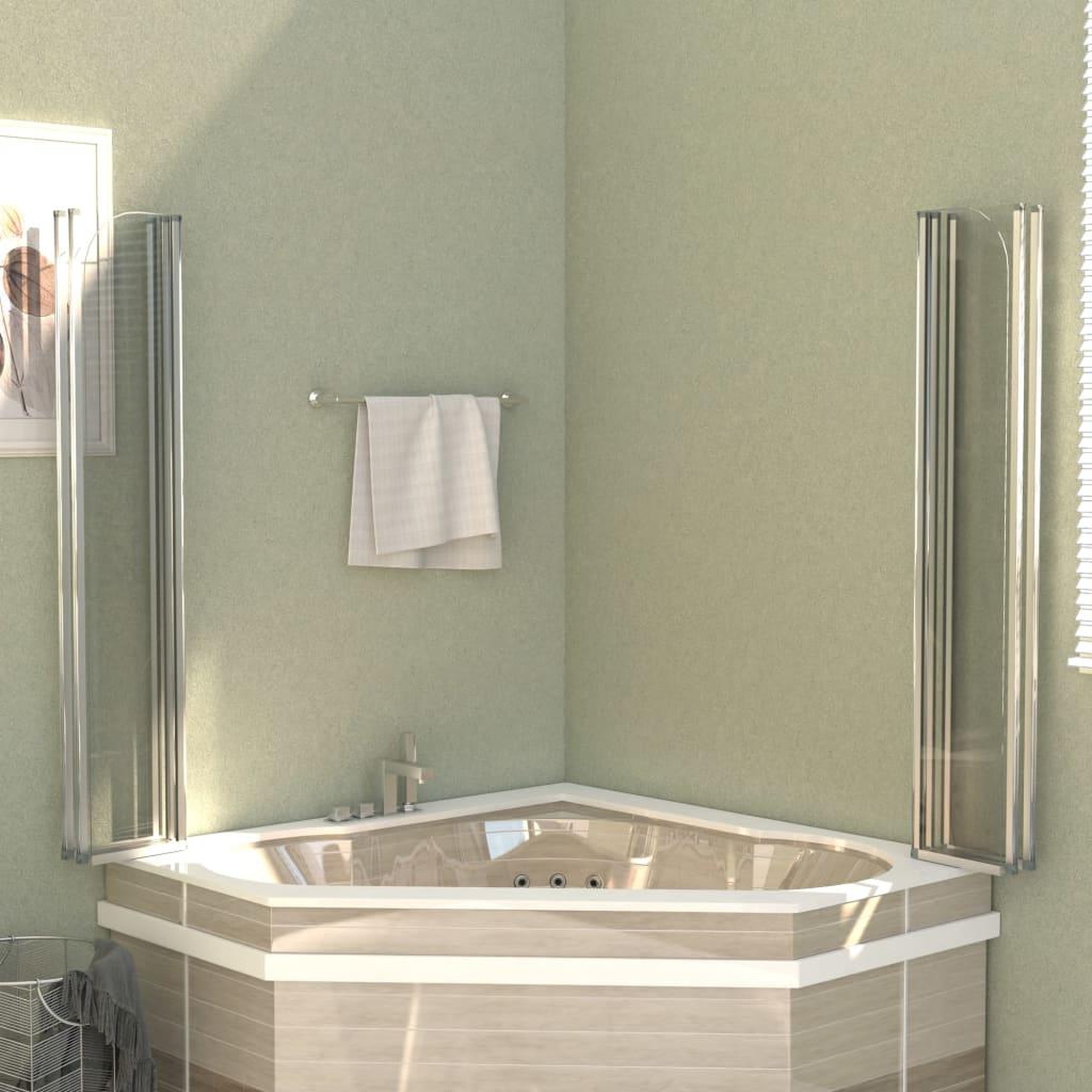 Voir la diapositive 5 : VIDAXL Enclos de bain 120x140 cm Verre trempe Transparent