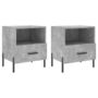 Voir la diapositive 2 : VIDAXL Tables de chevet 2pcs gris beton 40x35x47,5cm bois d'ingenierie