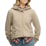 SUPERDRY Sweat Taupe Femme Superdry Essential Logo Ziphood Hb. Coloris disponibles : Beige