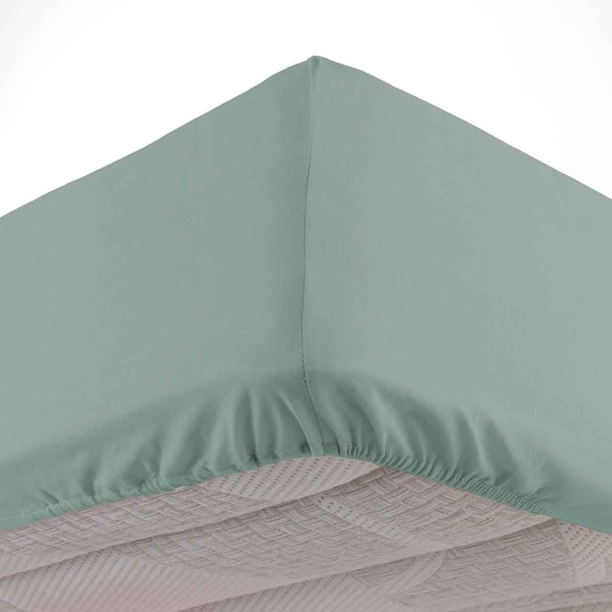 Douceur d'Intérieur Drap housse en coton  linette  140x190cm sauge