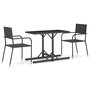 Voir la diapositive 2 : VIDAXL Ensemble a manger de jardin 3 pcs Noir