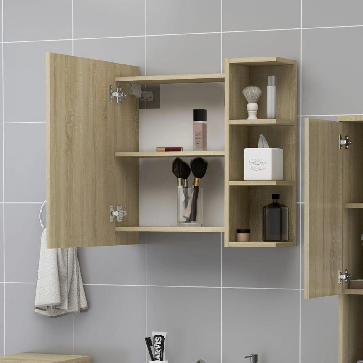 VIDAXL Armoire a miroir de salle de bain Chene sonoma Bois ingenierie