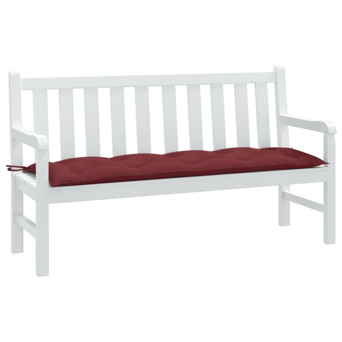 VIDAXL Coussin de banc de jardin rouge bordeaux melange tissu