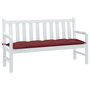 Voir la diapositive 1 : VIDAXL Coussin de banc de jardin rouge bordeaux melange tissu