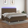 Voir la diapositive 2 : VIDAXL Sommier a lattes de lit matelas et LED Marron fonce 200x200 cm