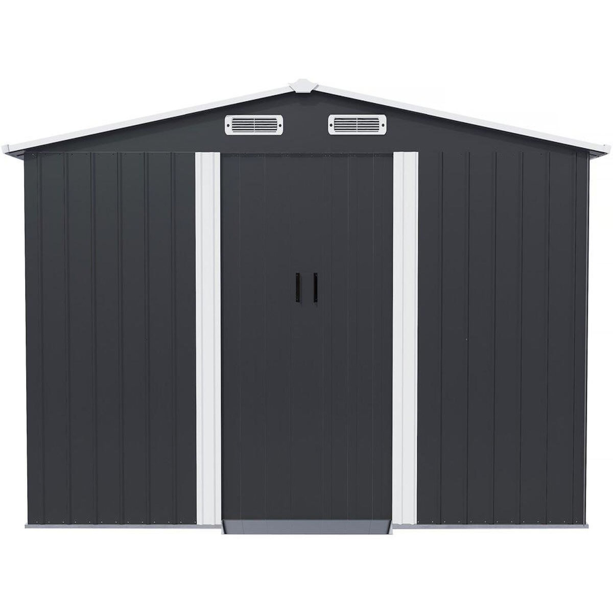 Habitat et Jardin Abri de jardin métal avec porte coulissante  Boston  - 13 m² - Gris