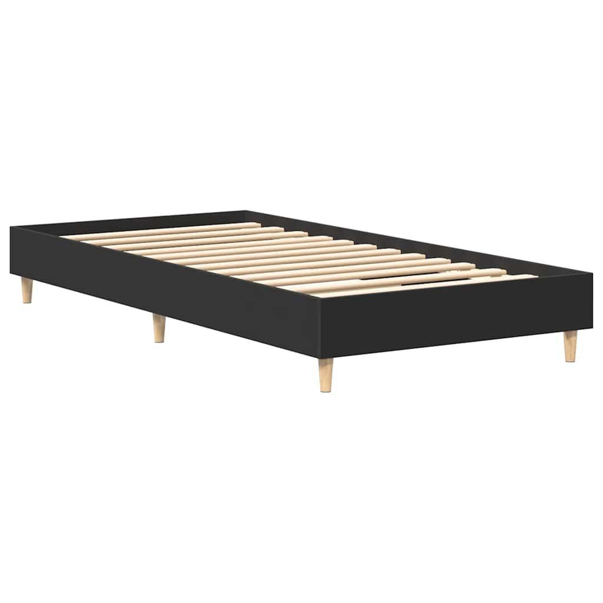 Voir la diapositive 4 : VIDAXL Cadre de lit sans matelas noir 75x190 cm bois ingenierie