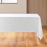 Paris Prix Nappe Antitache Imprimé  Mikado  140x240cm Blanc & Argent