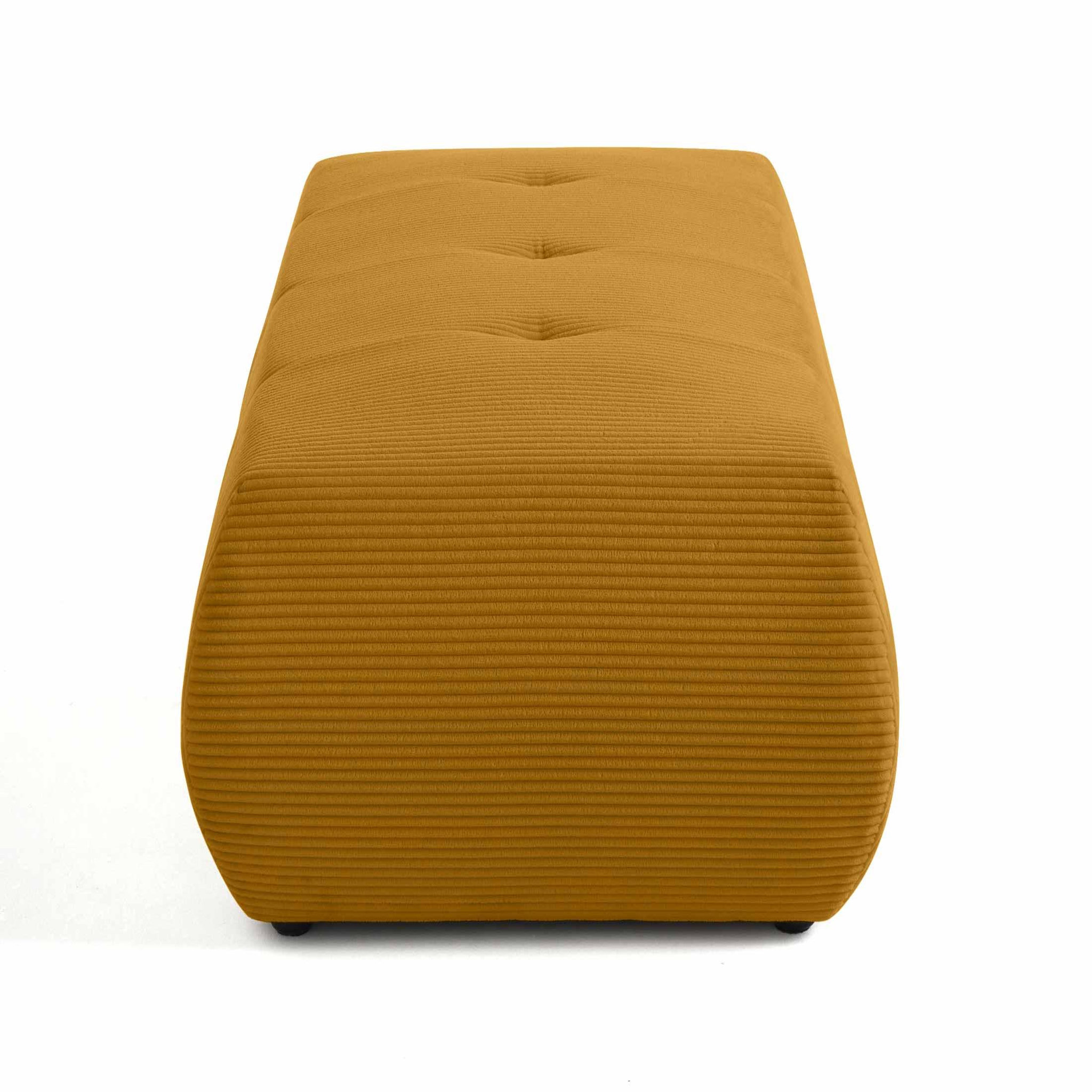 Voir la diapositive 3 : BEST MOBILIER Onyx - pouf d'appoint - en velours côtelé