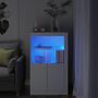 Voir la diapositive 1 : VIDAXL Armoire laterale avec eclairage LED blanc bois d'ingenierie