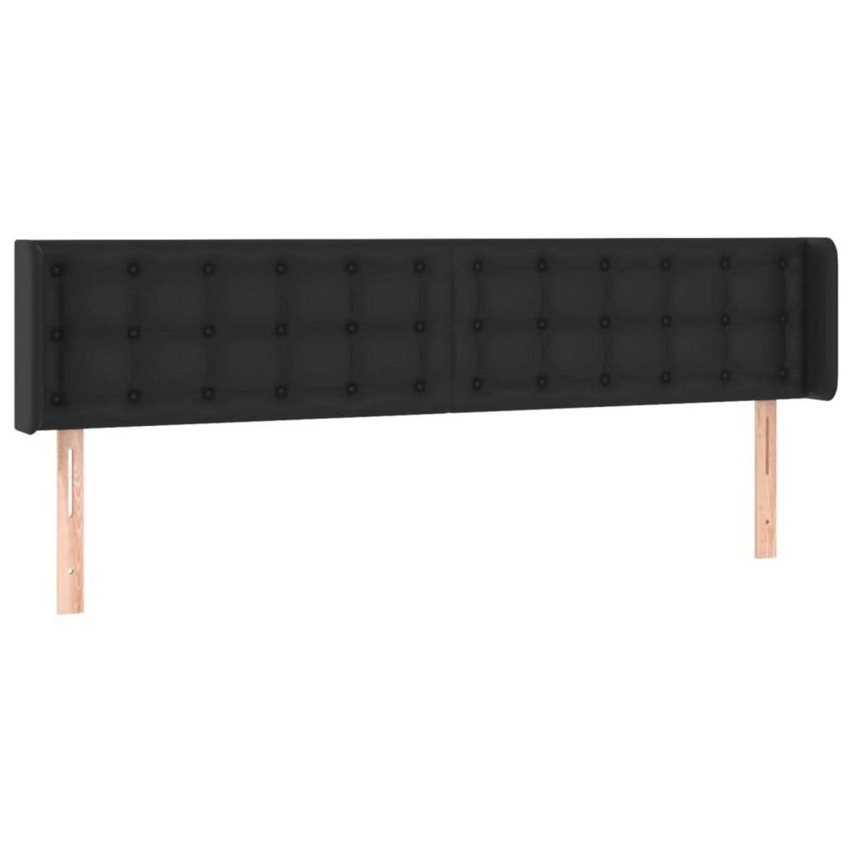 VIDAXL Tete de lit avec oreilles Noir 183x16x78/88 cm Similicuir