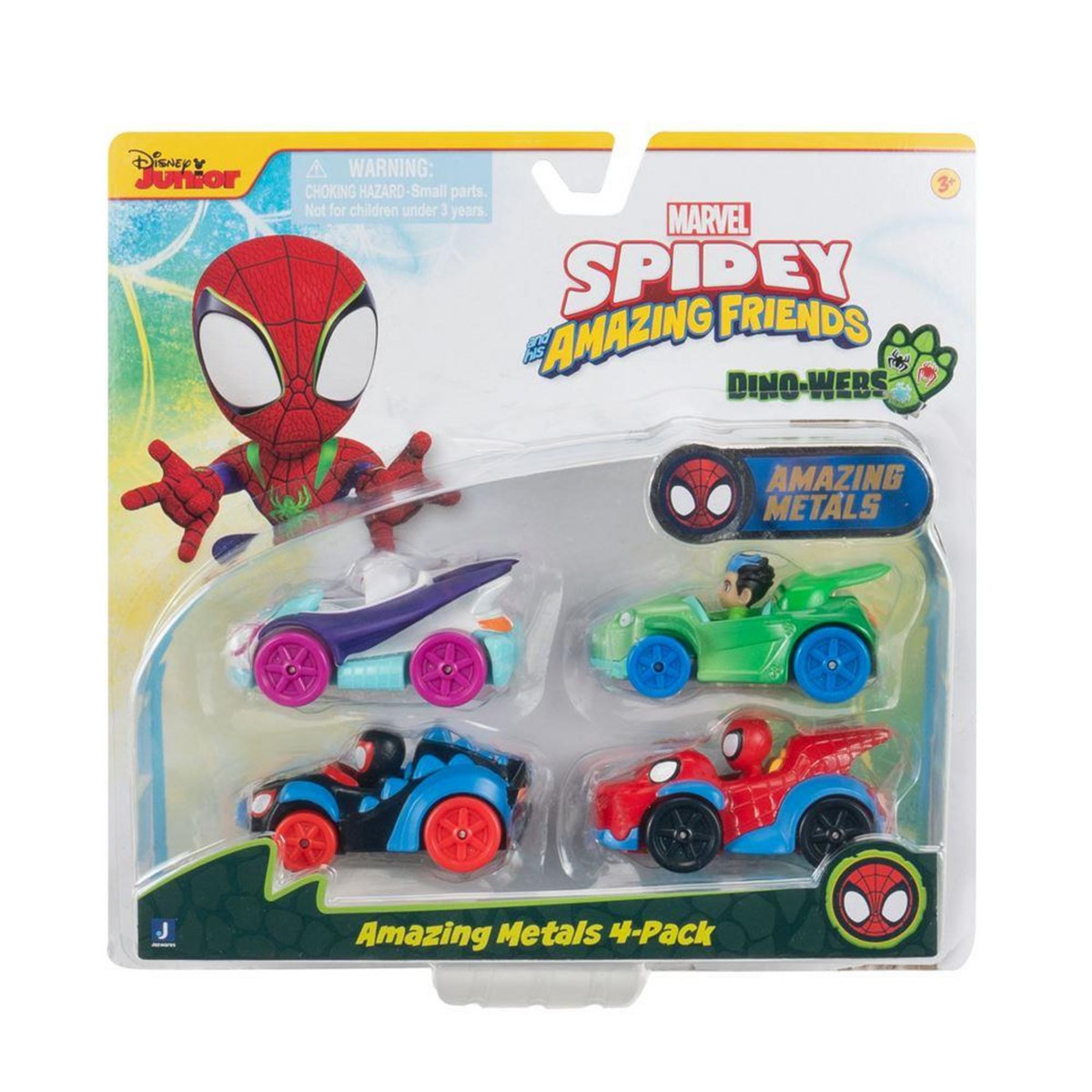 Spiderman Pack de 4 Véhicules Spidey And His Amazing Friends Dino Diecast