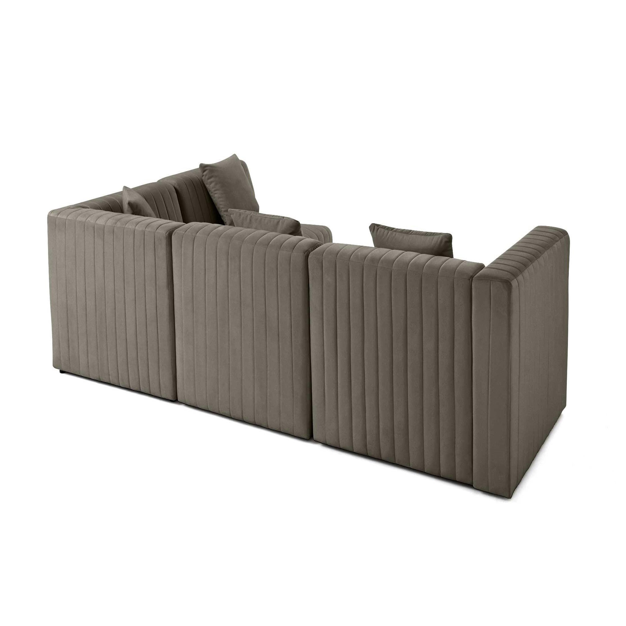 Voir la diapositive 6 : BEST MOBILIER Nova - canapé modulable d'angle droit - 5 places - en velours