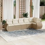 VIDAXL Salon de jardin avec coussins 6 pcs beige resine tressee