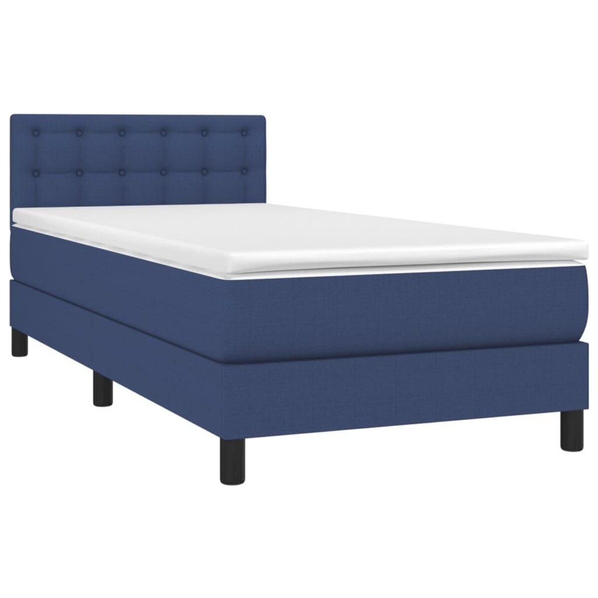 VIDAXL Sommier a lattes de lit avec matelas Bleu 80x200 cm Tissu