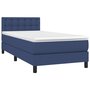 Voir la diapositive 3 : VIDAXL Sommier a lattes de lit avec matelas Bleu 80x200 cm Tissu