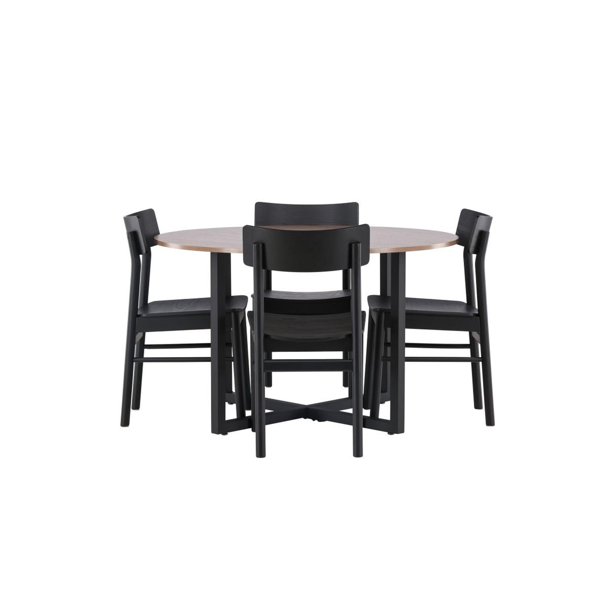Voir la diapositive 2 : Paris Prix Ensemble table à manger & 4 chaises  durango & montros  120cm noyer & noir