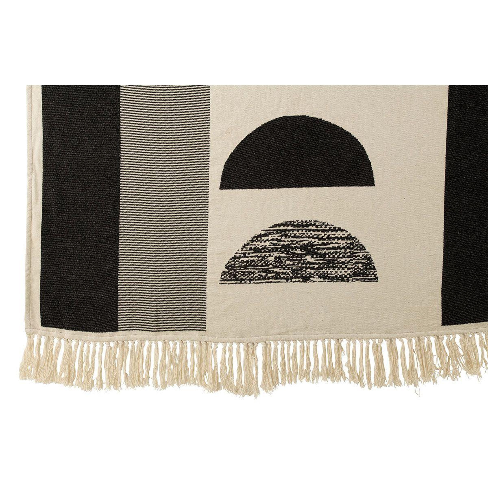 Voir la diapositive 2 : J-LINE Plaid déco  tokyo  128x178cm blanc & noir