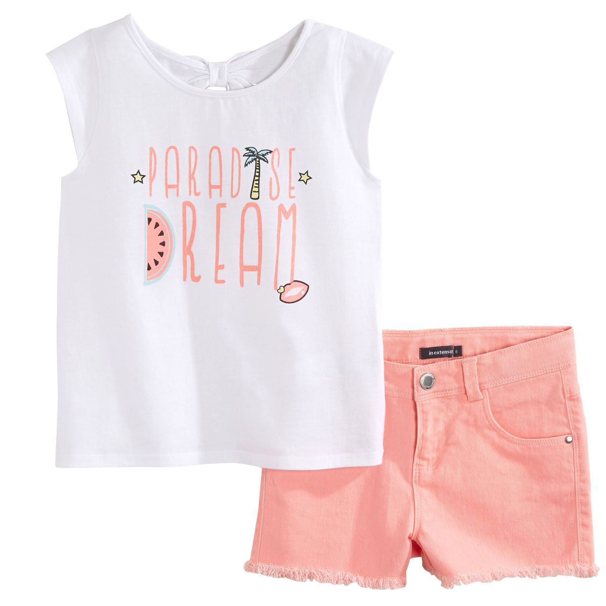 IN EXTENSO Ensemble tee shirt et short fille