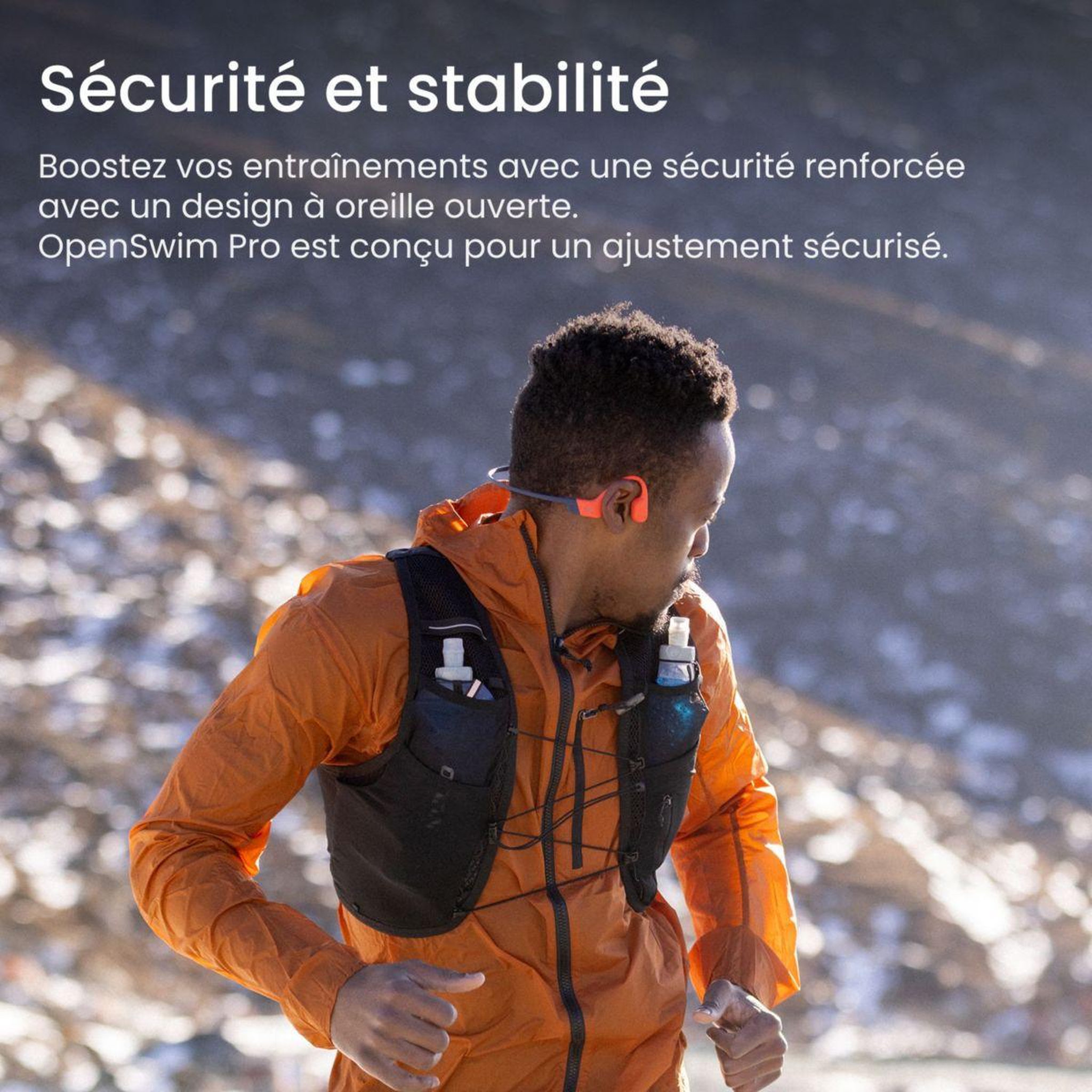 Voir la diapositive 4 : SHOKZ Casque openswim pro rouge