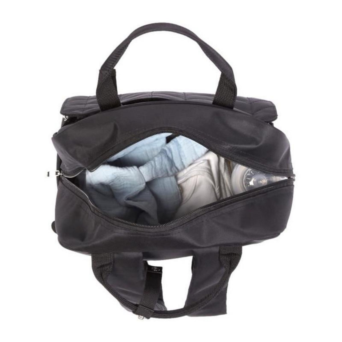 TINEO Sac a langer - TINEO- Forme sac a dos - Matelassé - Noir