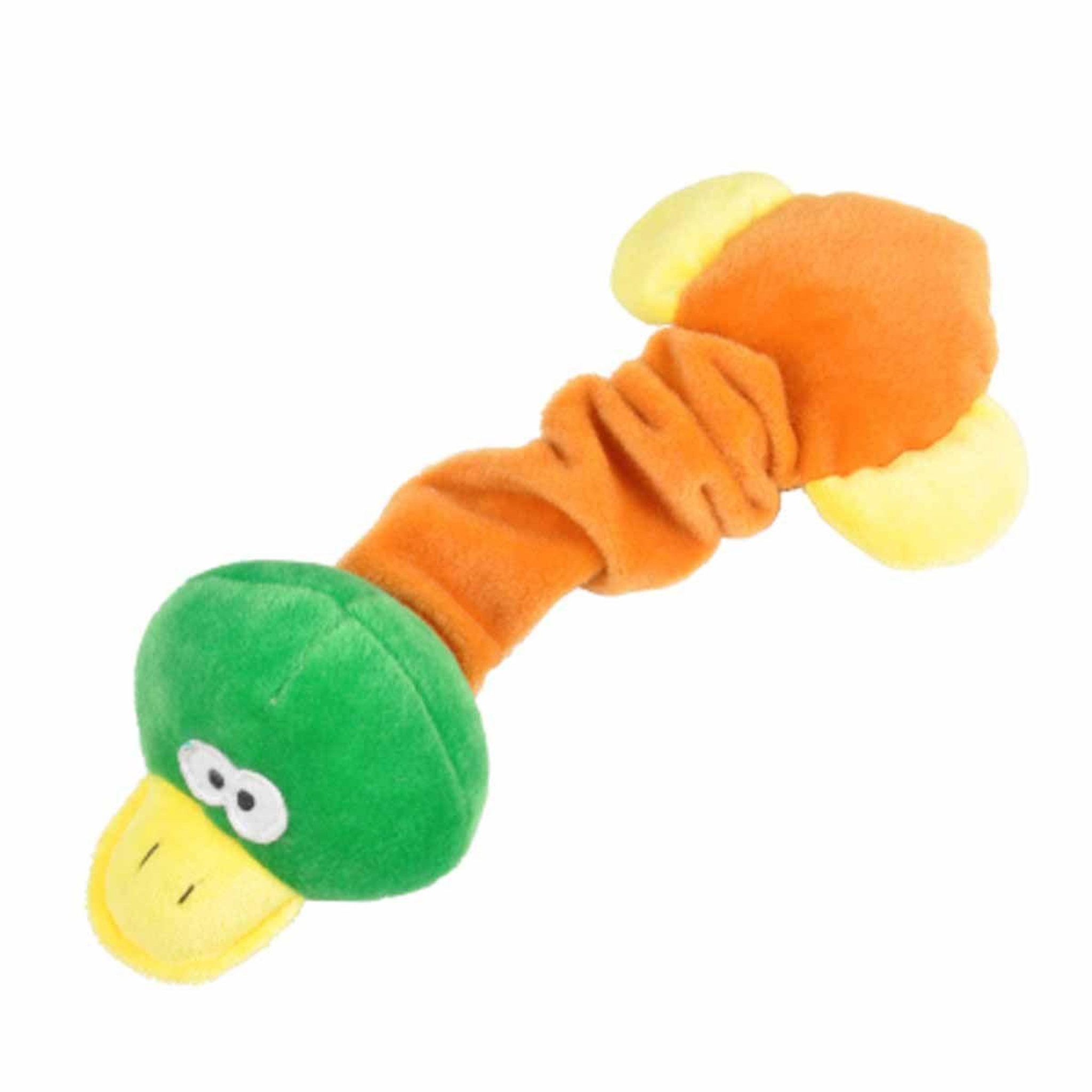 Voir la diapositive 1 : LOVE STORY Peluche pour chien  oiseau  30cm vert & orange