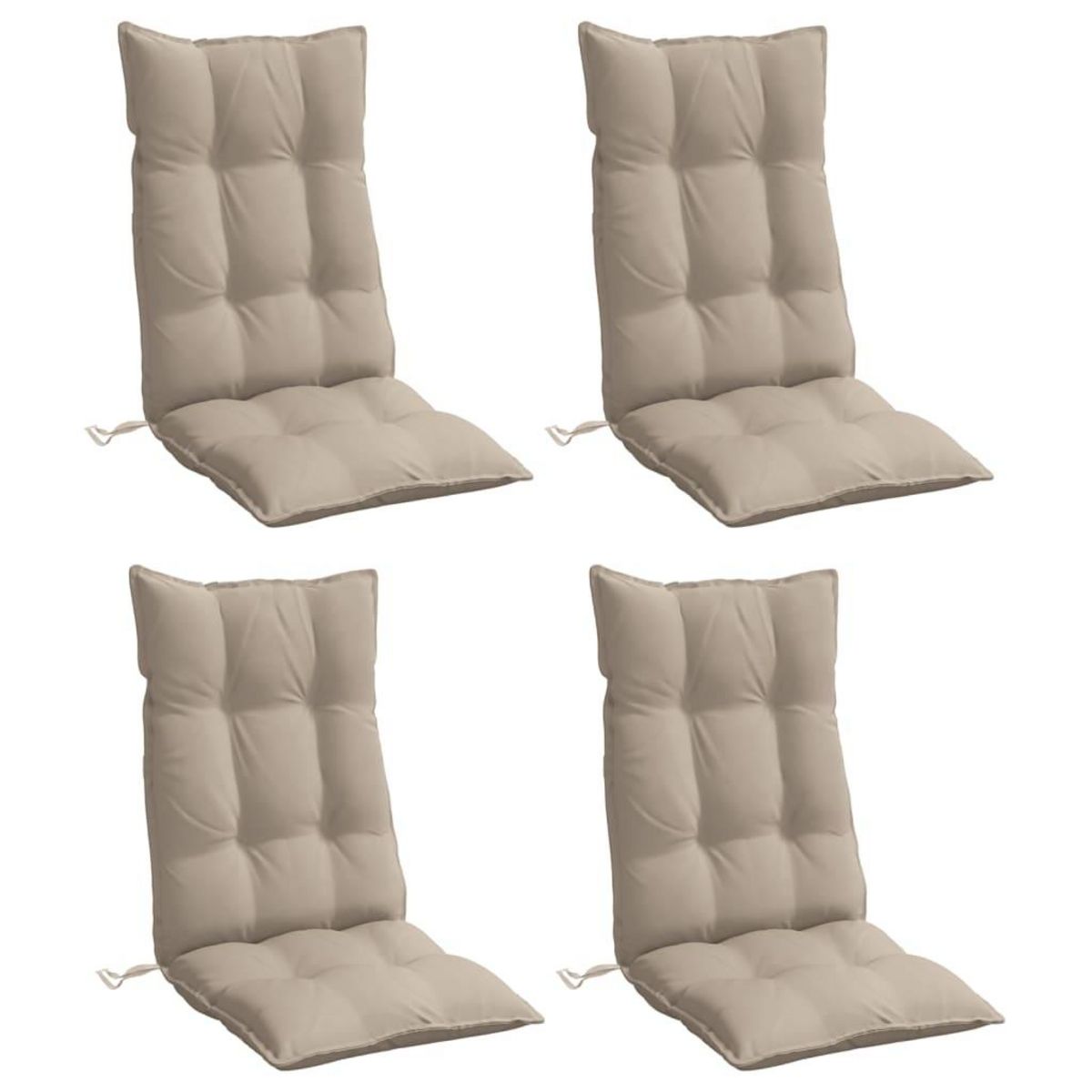 VIDAXL Coussins de chaise a dossier haut lot de 4 taupe tissu oxford