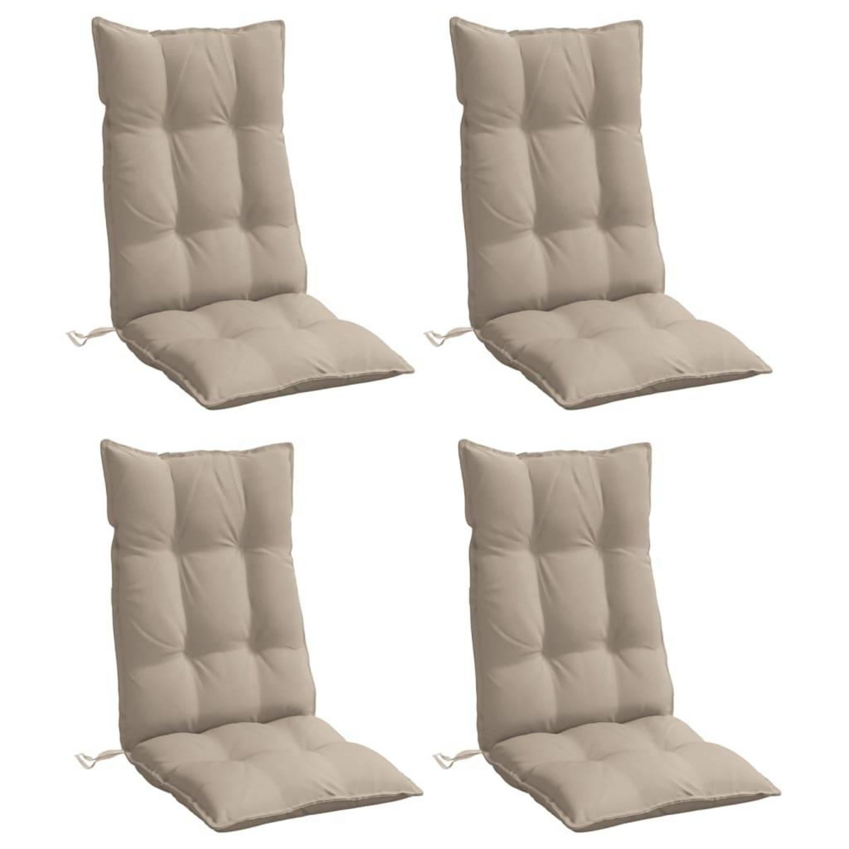 VIDAXL Coussins de chaise a dossier haut lot de 4 taupe tissu oxford