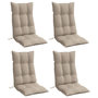 Voir la diapositive 3 : VIDAXL Coussins de chaise a dossier haut lot de 4 taupe tissu oxford
