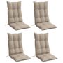 Voir la diapositive 3 : VIDAXL Coussins de chaise a dossier haut lot de 4 taupe tissu oxford