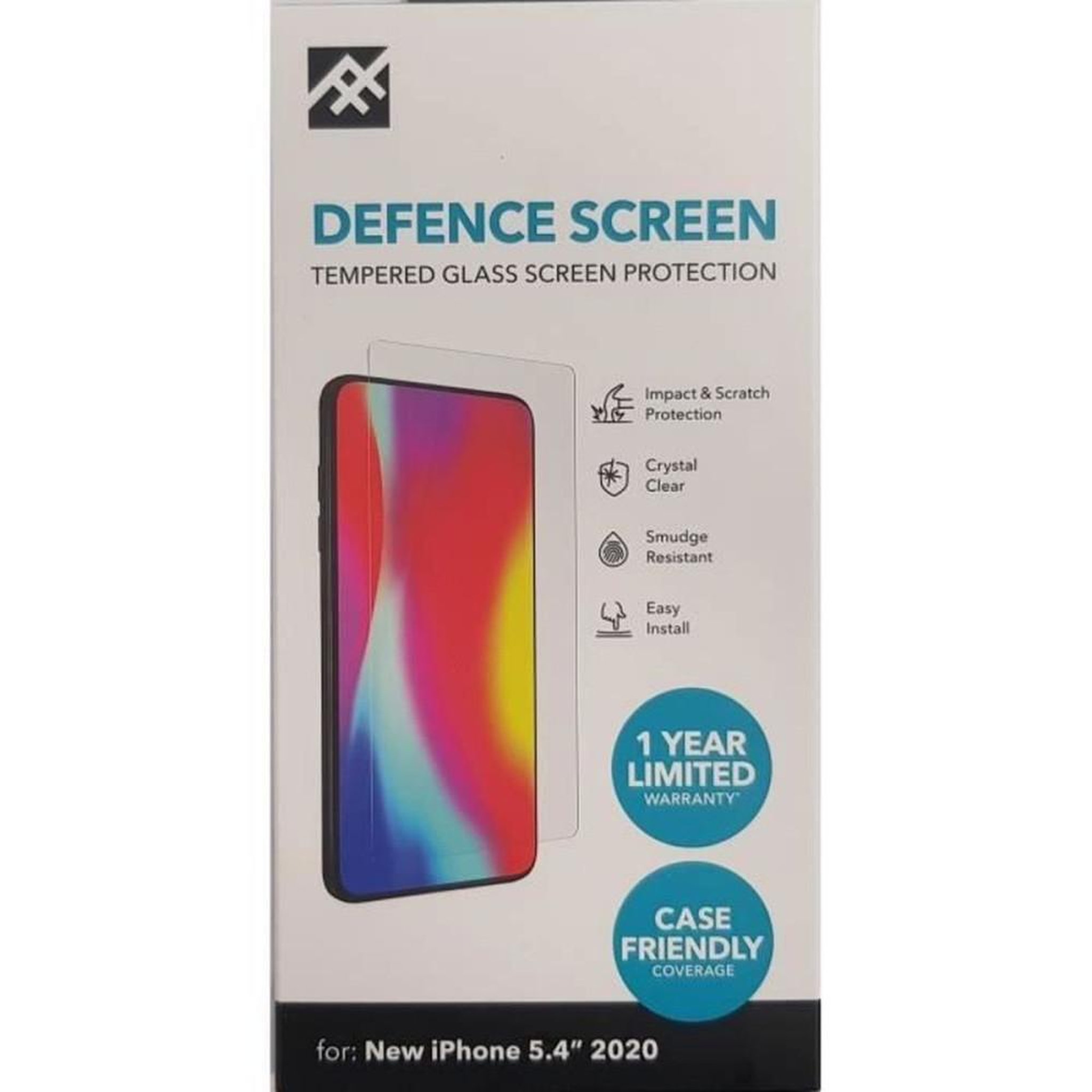 Zagg Protection d'écran en verre trempé écran ZAGG Defense Screen pour iPhone 12 mini, anti-rayures, anti-chocs, transparence élevée, pose simple sans bulles