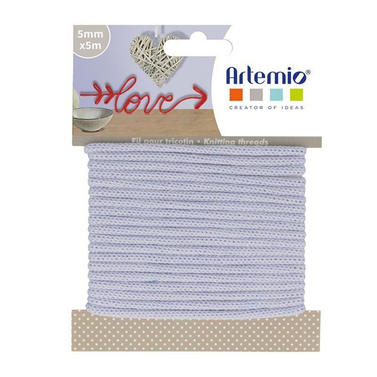 Fil pour tricotin - Rouge - 5 mm x 5 m - Artemio