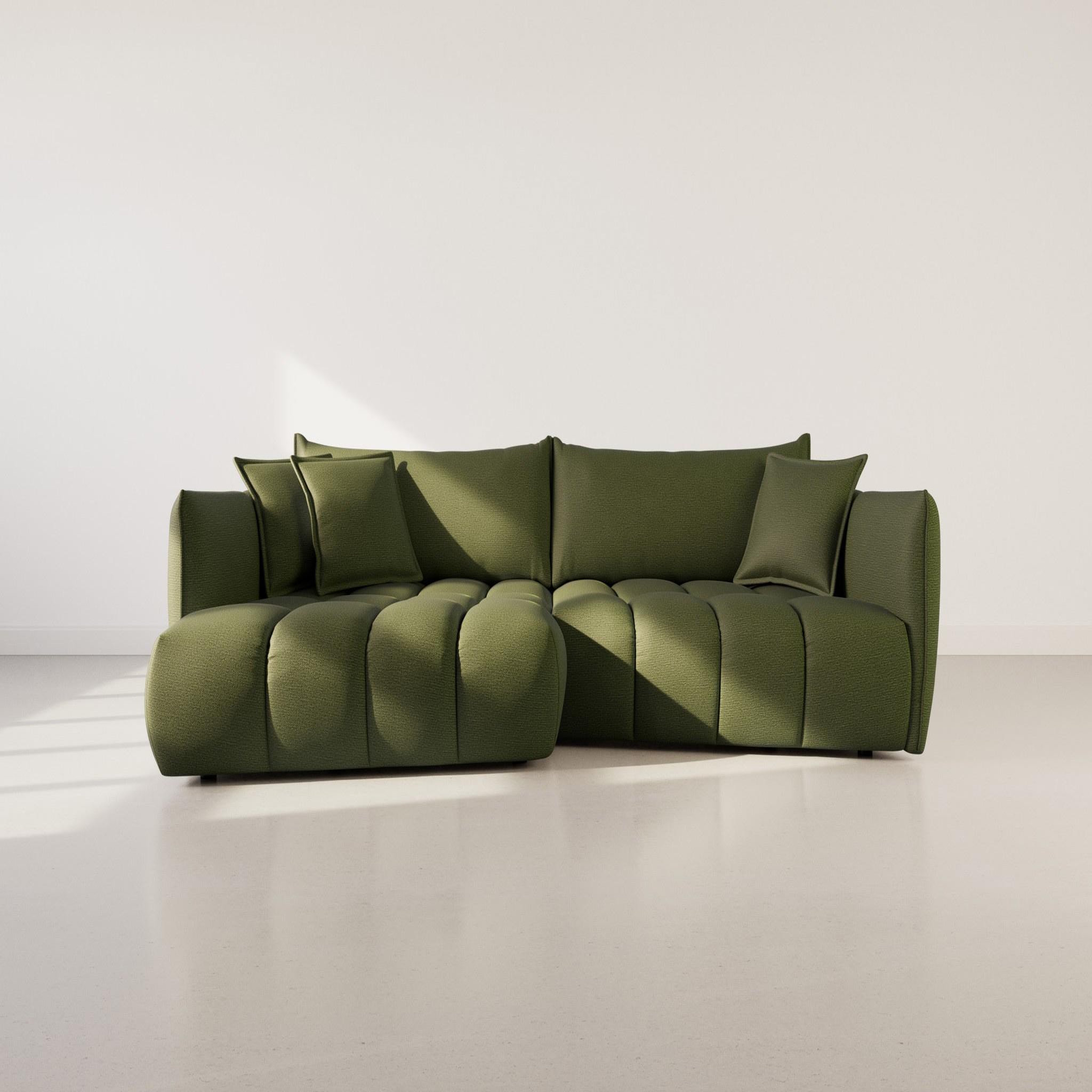 Voir la diapositive 2 : LISA DESIGN Cassiopee - canapé d'angle gauche 4 places en tissu texturé