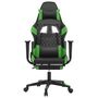 Voir la diapositive 3 : VIDAXL Chaise de jeu avec repose-pied Noir et vert Similicuir