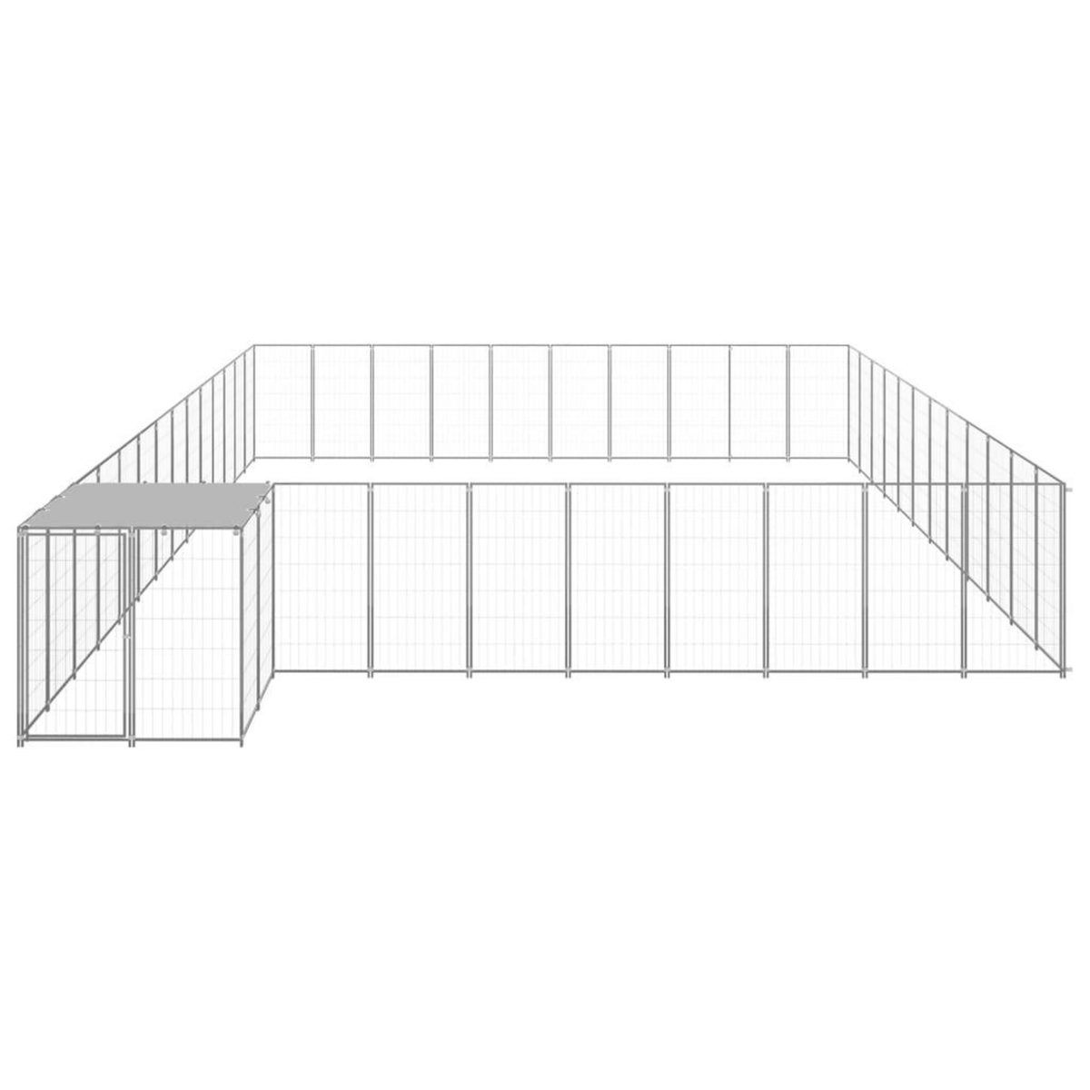 VIDAXL Chenil Argente 37,51 m^2 Acier