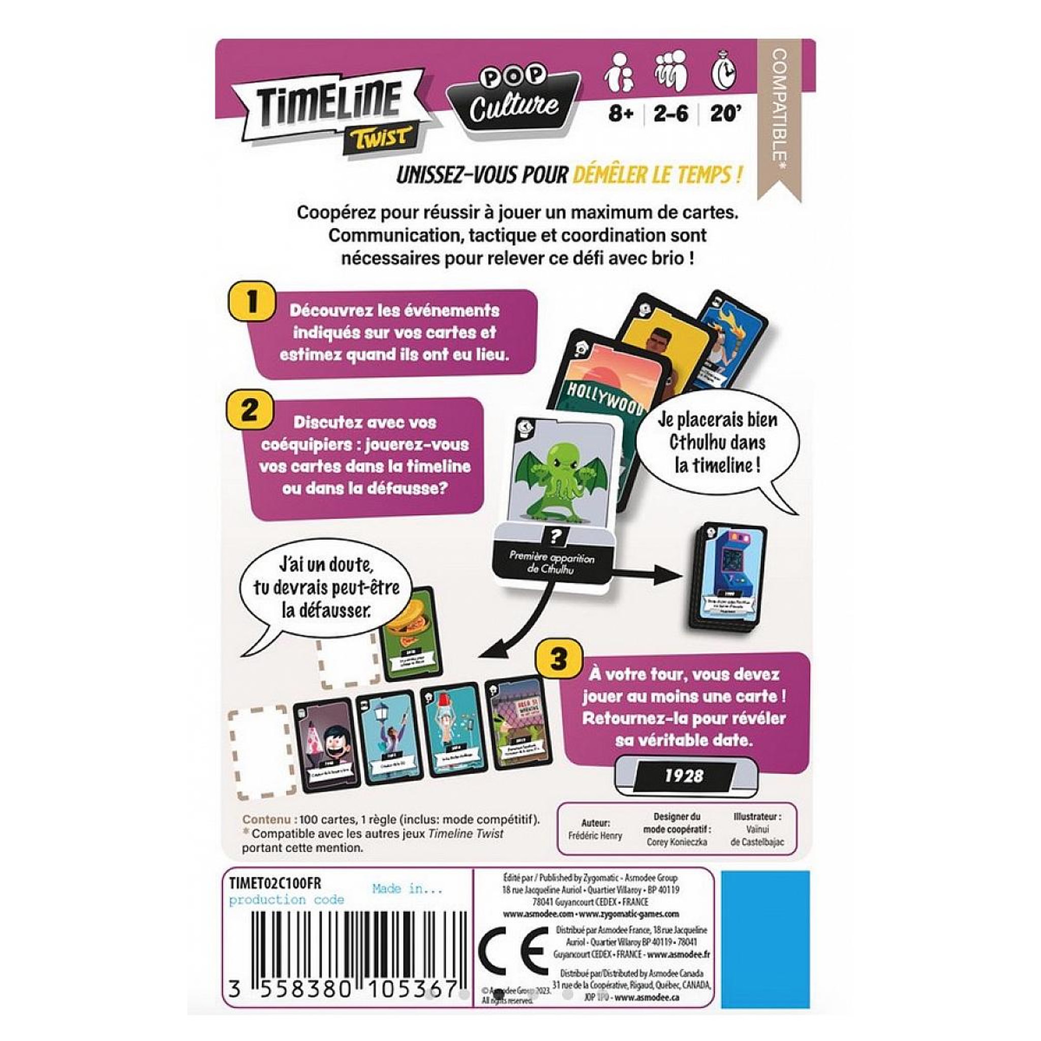 Voir la diapositive 3 : Asmodee Timeline twist Pop culture
