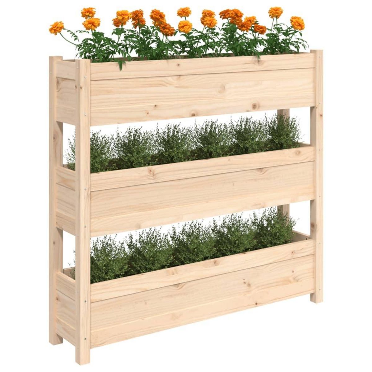 VIDAXL Jardiniere 112x25x104,5 cm Bois massif de pin