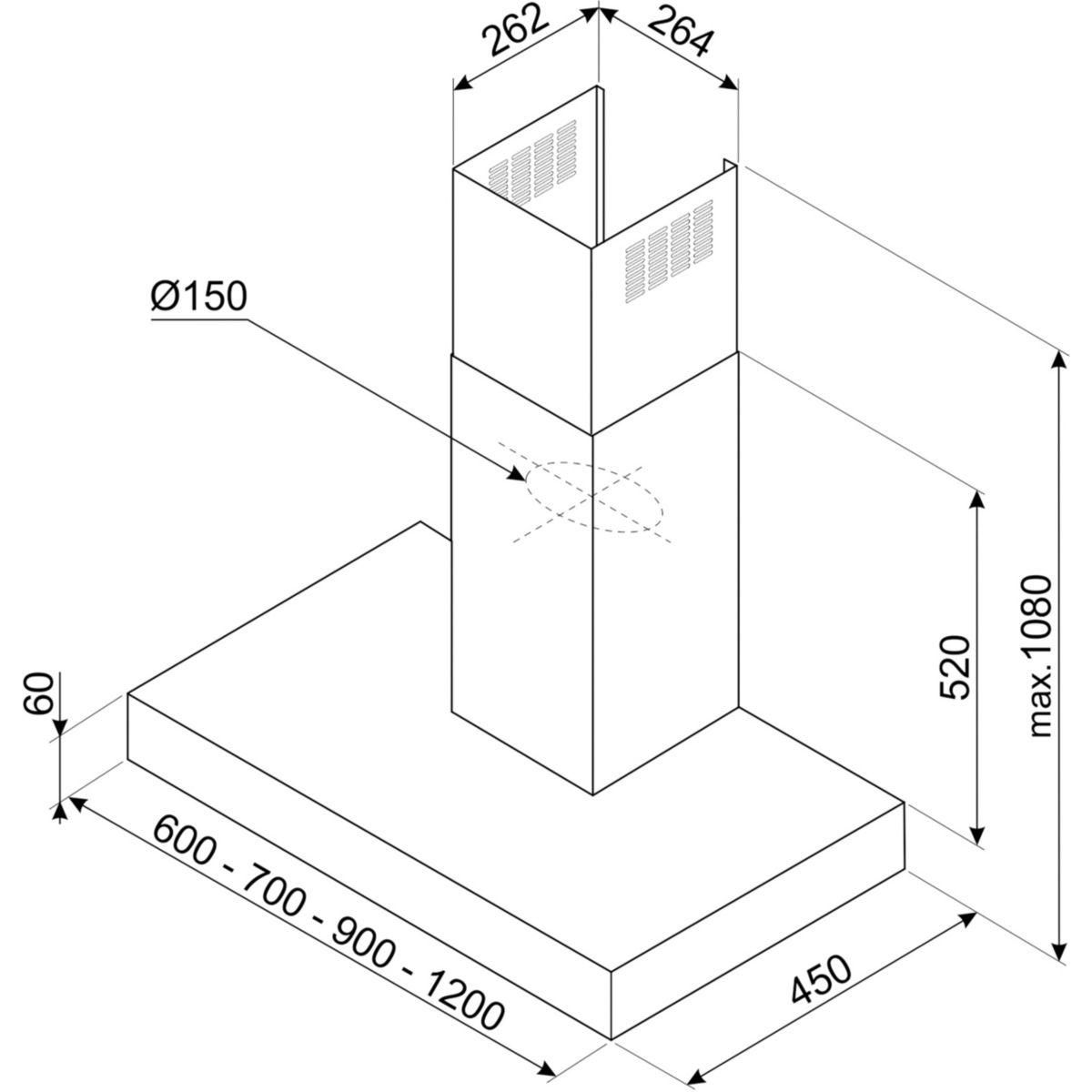 SMEG Hotte décorative murale KBT900AE