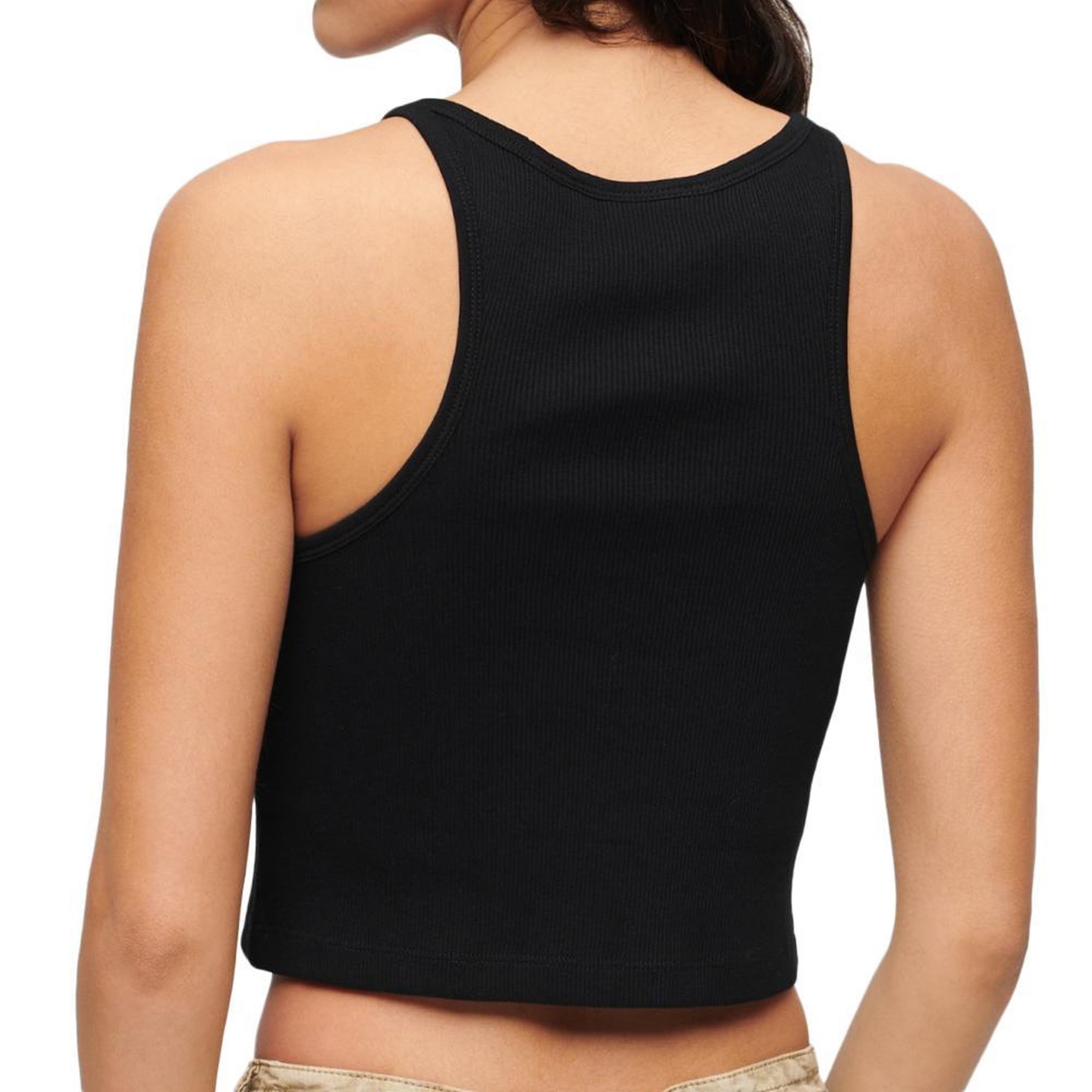 Voir la diapositive 2 : SUPERDRY Top Noir Femme Superdry Embroidered Racer