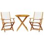 Voir la diapositive 2 : VIDAXL Ensemble de bistro 3 pcs blanc creme tissu et bois massif
