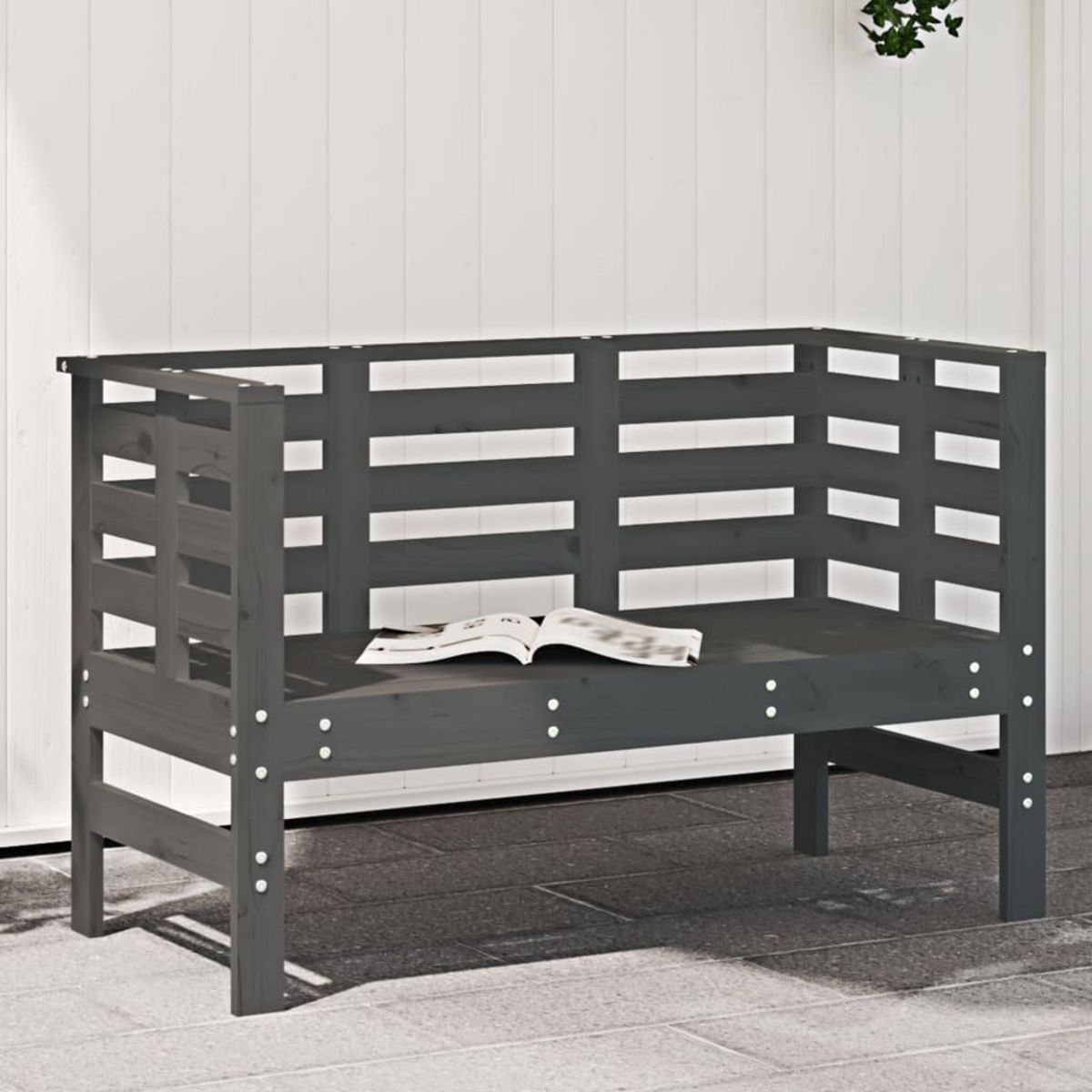 VIDAXL Banc de jardin gris 111,5x53x71 cm bois massif de pin