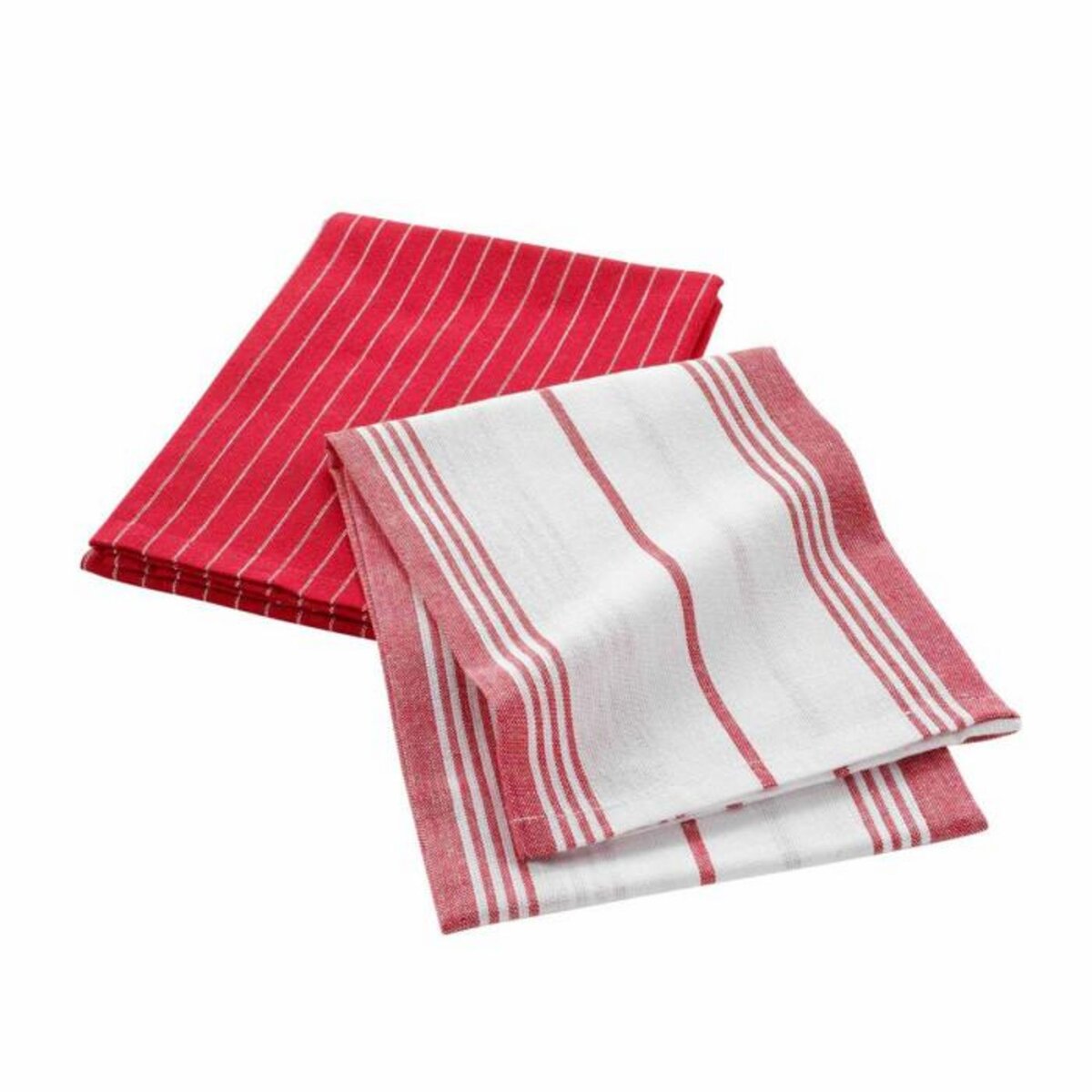 Paris Prix Lot de 2 Torchons  Suzette  50x70cm Rouge