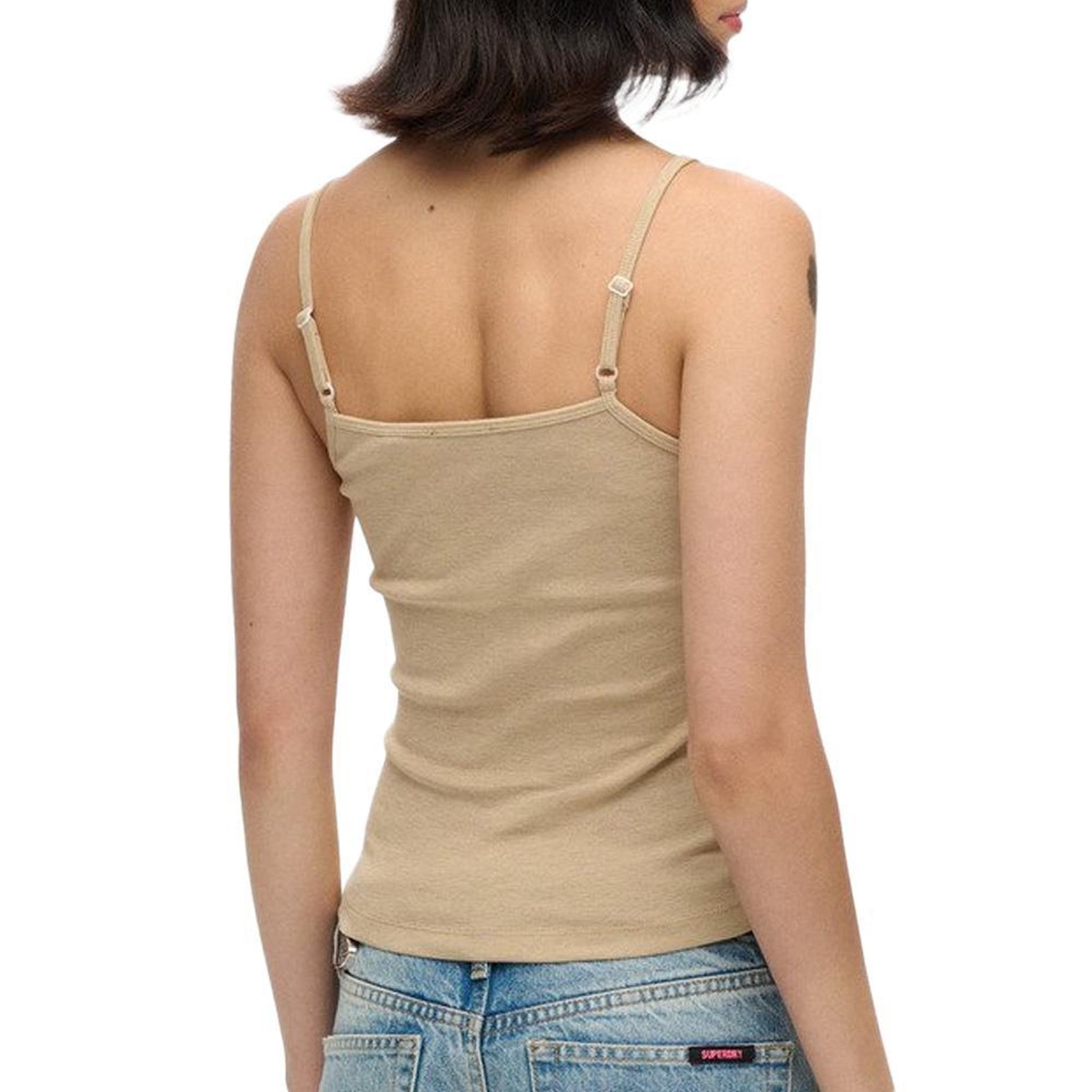 Voir la diapositive 2 : SUPERDRY Débardeur Marron Clair Femme Superdry Fine