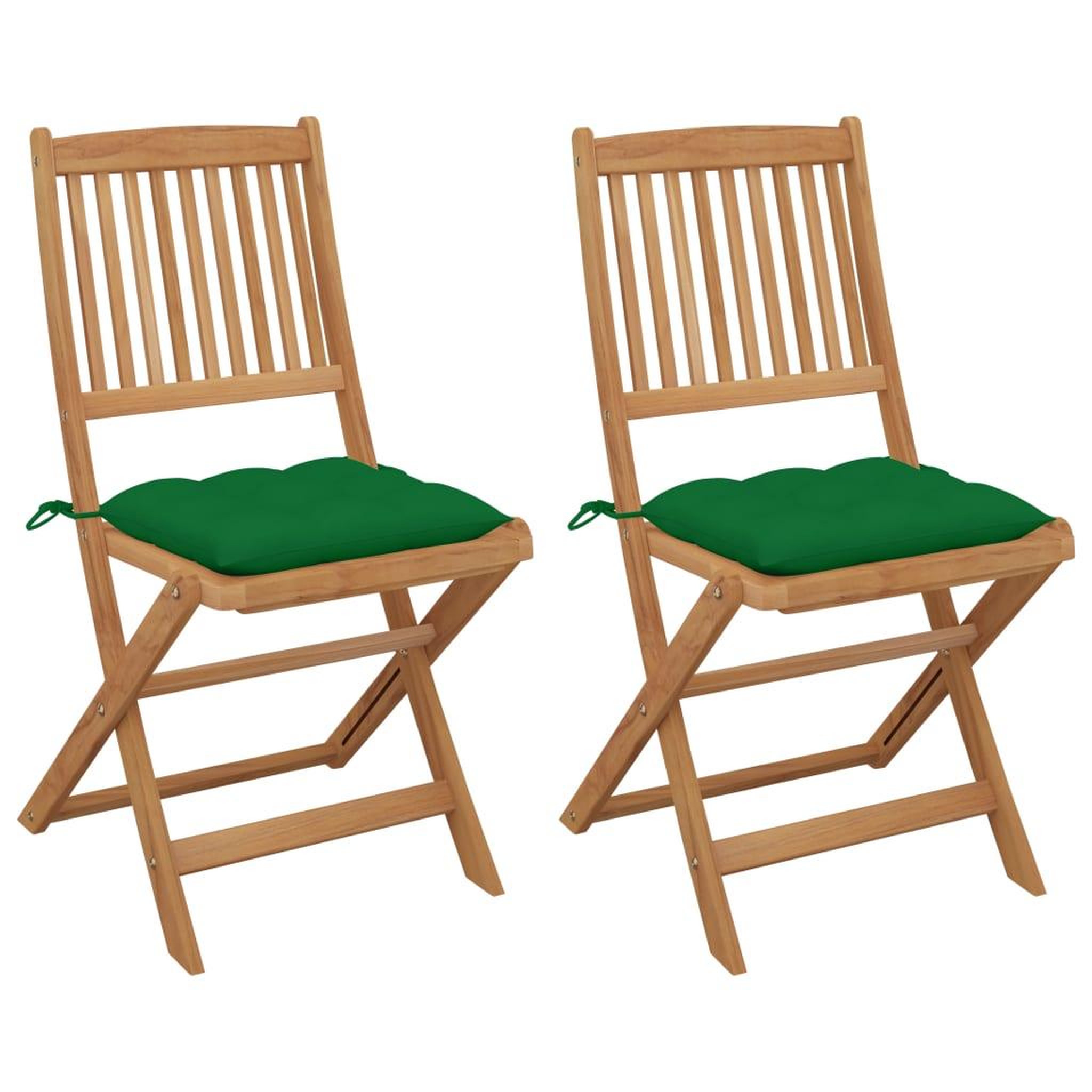 Voir la diapositive 1 : VIDAXL Chaises pliables de jardin lot de 2 avec coussins Bois d'acacia