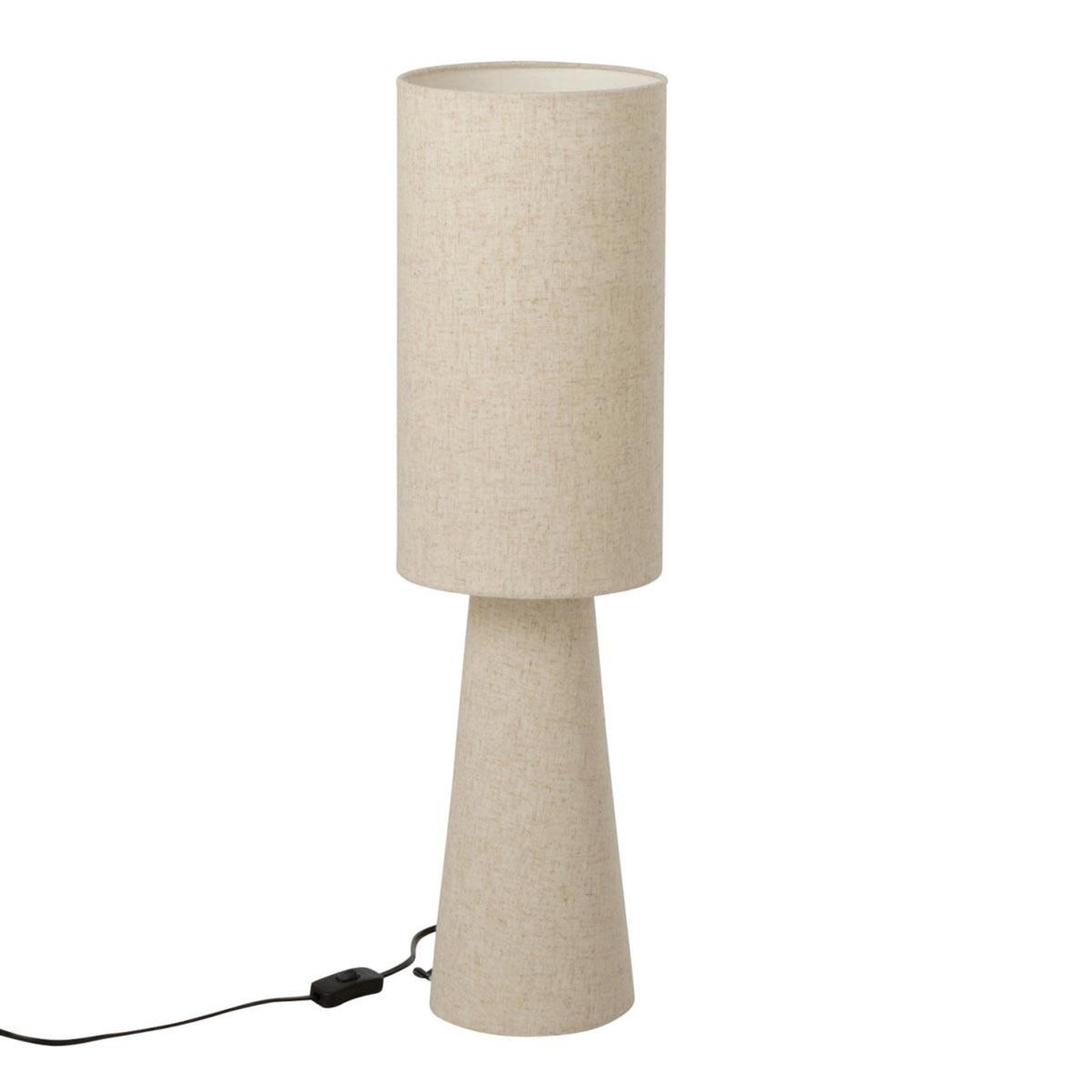 J-LINE Lampe à Poser Effet Lin  Tona  73cm Beige