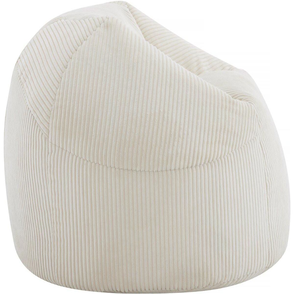 Habitat et Jardin Pouf en velours côtelé   Cusco  - 80 x 74 x 49 cm - Beige