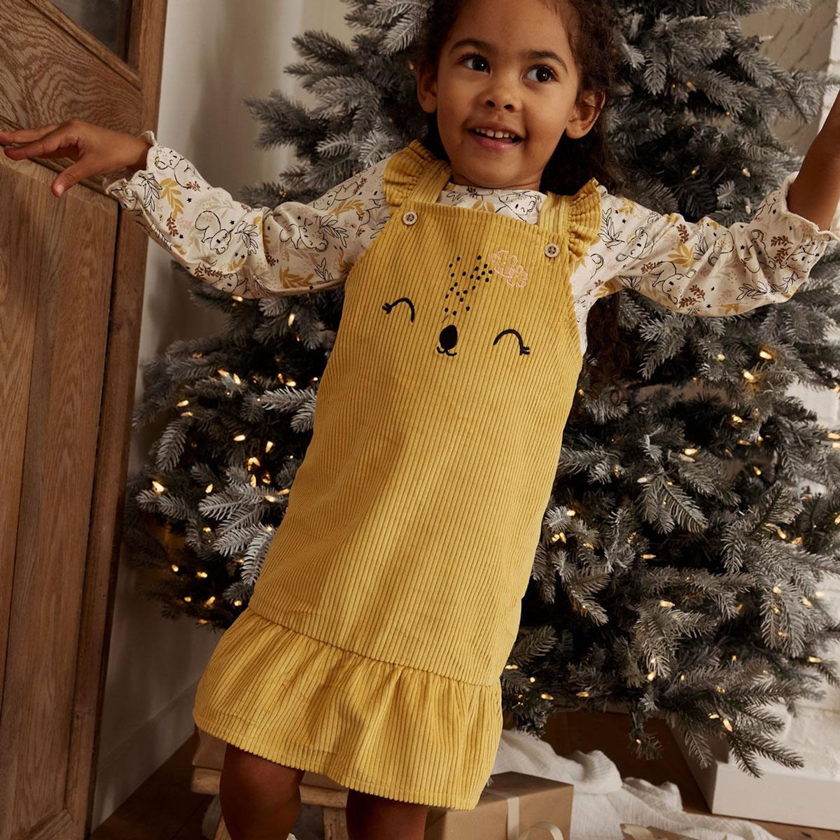 Petit Béguin Robe bébé en velours côtelé Adele