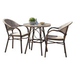 Paris Prix Ensemble Table de Jardin & 2 Fauteuils  Ushuaia  70cm Marron