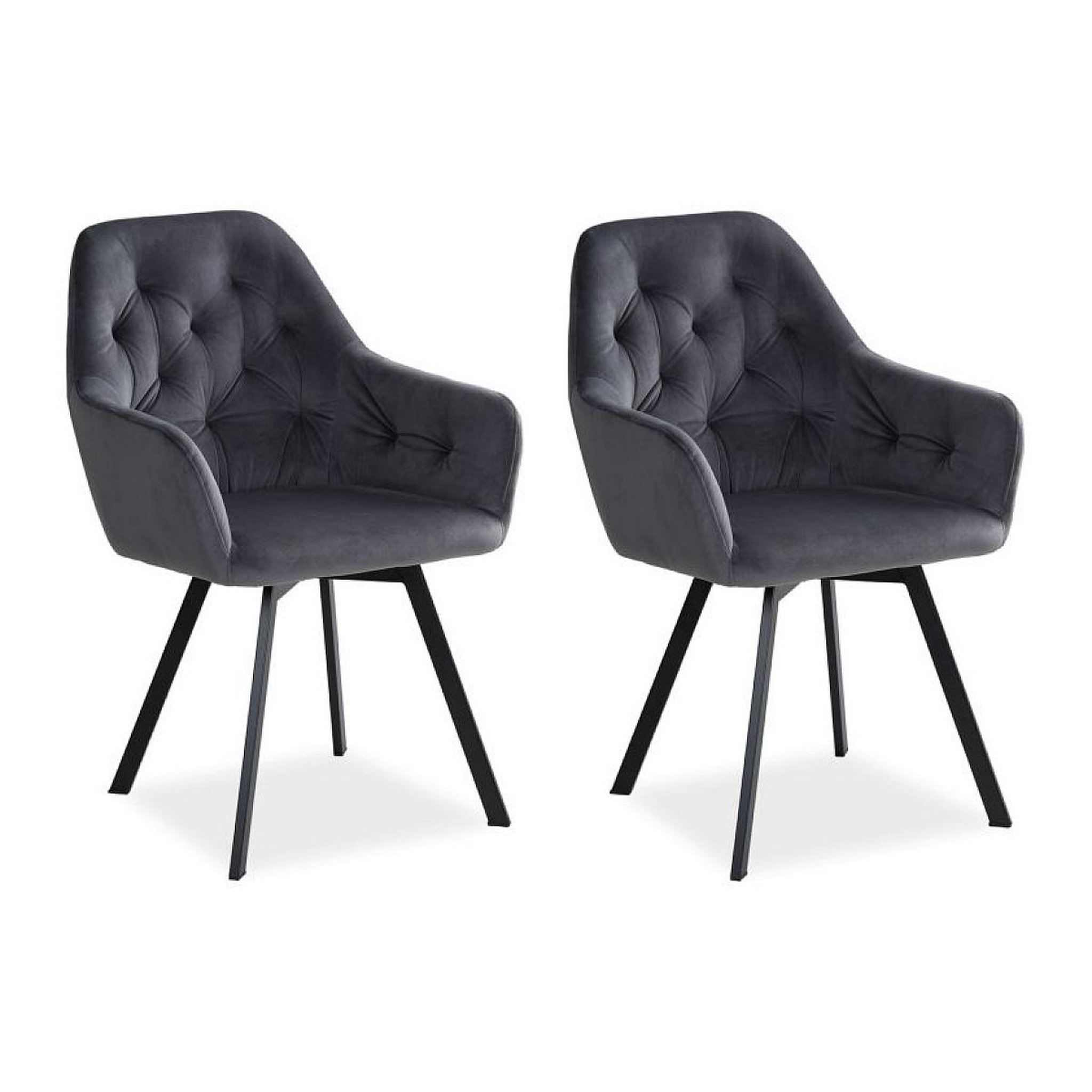 HomeStyle4U Chaise de salle à manger lot 2 chaises velours