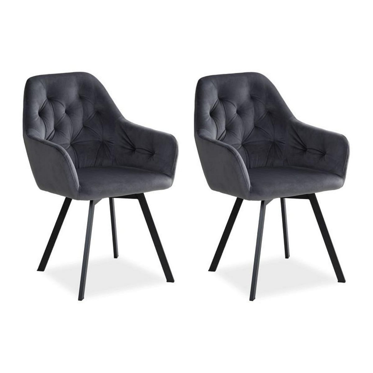 HomeStyle4U Chaise de salle à manger lot 2 chaises velours